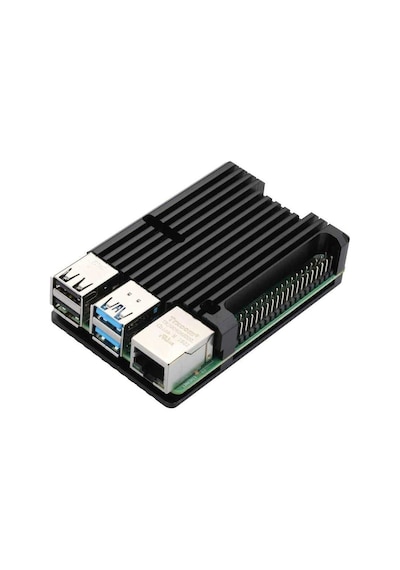 Robotistan Raspberry Pi 4 Alüminyum Muhafaza Kutusu - Siyah