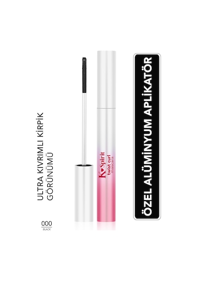 Flormar K-spirit Twist Curl Metal Fırçalı Kirpik Kıvırıcı Maskara 000 Black