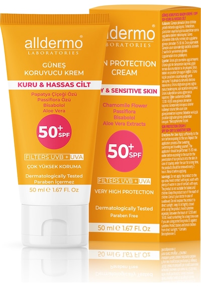 Alldermo Kuru Hassas Cilt Güneş Koruyucu Krem SPF 50+ 50 ML