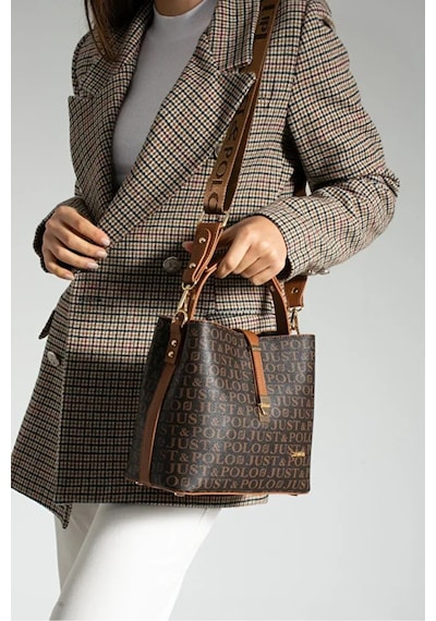 Just Polo Kadın Günlük Kullanıma Uygun Şık El Ve Omuz Çantası Shoulder Bag Kahverengi - Taba