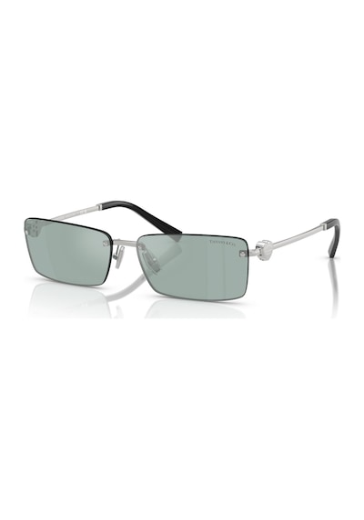 Tiffany Co. Tf 3108b 62227c 60 Unisex Dikdörtgen Gümüş Aynalı Metal Güneş Gözlüğü Gri