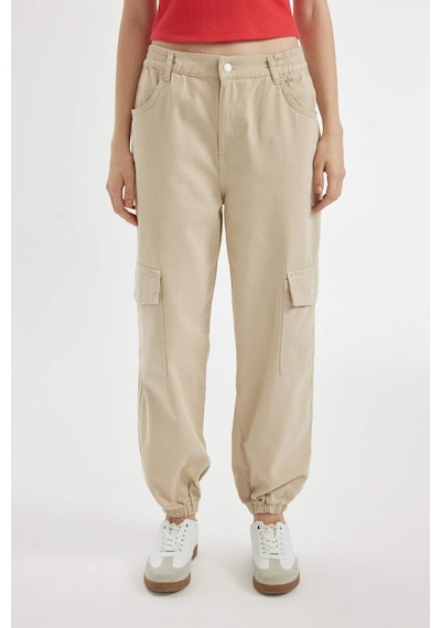 DeFacto Coool Jogger Pantolon Gabardin KumaşNormal Bel Basic Düz Kargo Cepli B0454AX24AUBG737
