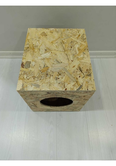 Kedi Yuvası Kedi Kulubesi Soğuğa Dayanıklı Osb Kedi 36x30x33 Cm