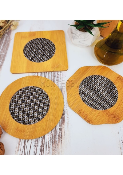 Ahşap Tencere Tava Çaydanlık Atlığı Nihale Seti 3 Lü Set