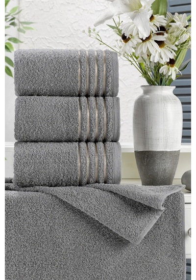 Casnack Diana Havlu Seti 4'lü 800gr. 50x90cm - Antrasit