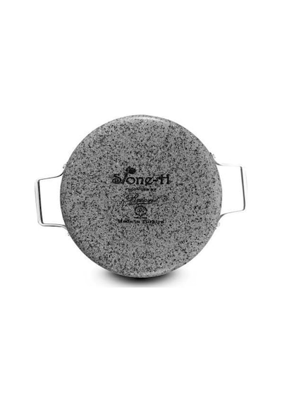 Brioni Stone-h Çizilmez Yanmaz Yapışmaz İndüksiyonlu 32 Cm Basık Tencere Gri