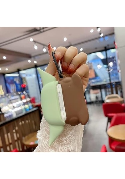 Airpods Pro 2. Nesil Uyumlu Figürlü Darbe Emici Silikon Kulaklık Kılıfı Baby Yoda