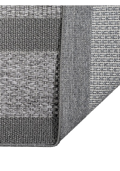 Modern Antrasit Geometrik Desenli Sisal Halı Dokuma Salon Ve Mutfak Halısı Çok Renkli