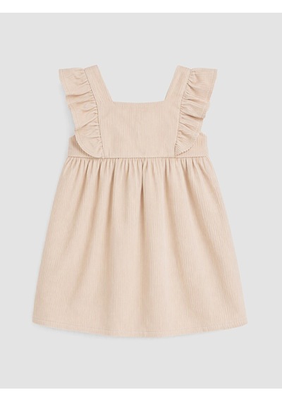 LC Waikiki Lcw Baby Bej Bisiklet Yaka Fırfırlı Kız Bebek Elbise Beıge