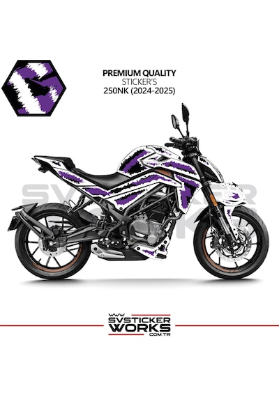 Cfmoto Nk250 Kaplama Sticker Air Brush Motor Kaplama Modeli Hazır Kit 2024-2025 Model Uyumlu Mor