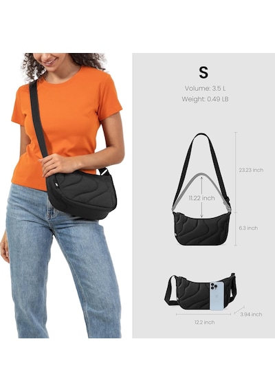 Tomtoc Sling Çanta Kadın, Modaya Uygun Nylon Puffer Crossbody Moo Çok Renkli