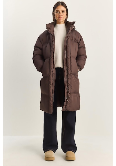 Shade Kadın Cep Detaylı Astarlı Kapüşonlu Uzun Puffer Mont 1129 60283868 - Acı Kahve Kahverengi Shade Kadın Cep Detaylı Astarlı Kapüşonlu Uzun Puffer Mont 1129 60283868 - Acı Kahve Kahverengi