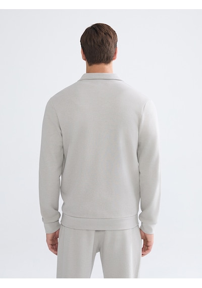 Lcwaıkıkı Classic Gri Dik Yaka Uzun Kollu Erkek Fermuarlı Sweatshirt