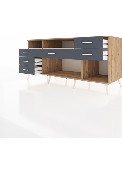 Kronos Konsol 2 Raflı 6 Çekmeceli 176x59x83 Çam-aytaşı/antrasit Aytaşı/antrasit Kronos Konsol 2 Raflı 6 Çekmeceli 176x59x83 Çam-aytaşı/antrasit Aytaşı/antrasit