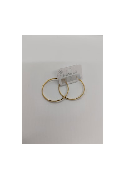 Halka Küpe 4cm Çaplı Çelik Altın