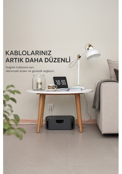 Kablo Düzenleyici Kablo Saklama Kutusu Çoklu Priz Kablo Organizer Kutusu Kapaklı