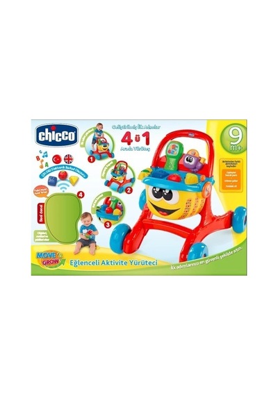 Chicco Mutlu Alışveriş İlk Adımlar Yürüteci - 4'ü Bir Arada İngilizce + Türkçe Aktiviteli