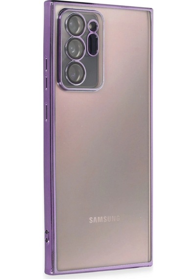 Samsung Uyumlu Galaxy Note 20 Ultra Kılıf Kamera Korumalı Lensli Silikon Mor