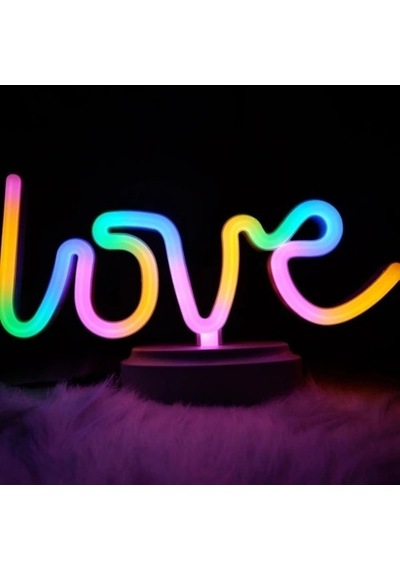 Buğz Neon Işıklı Love Yazılı Masa Gece Lambası Diğer
