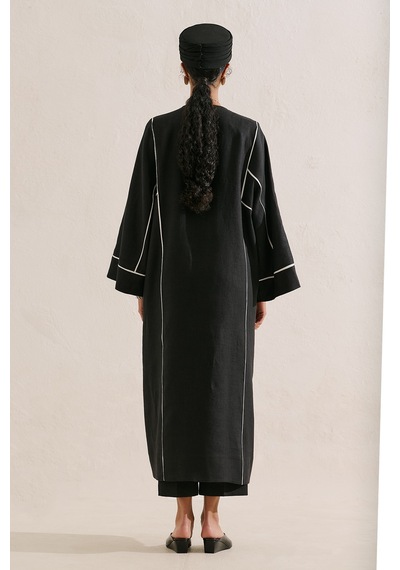 Manuka Keten Tasarım Bağlamalı Kimono Siyah Ss26kmn00007-021.10199