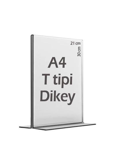 A4 T-tipi Dikey Şeffaf Föylük Menü Broşür Etiket Fotoğraflık Albüm Stand Sehpa Fiyatlık Genel