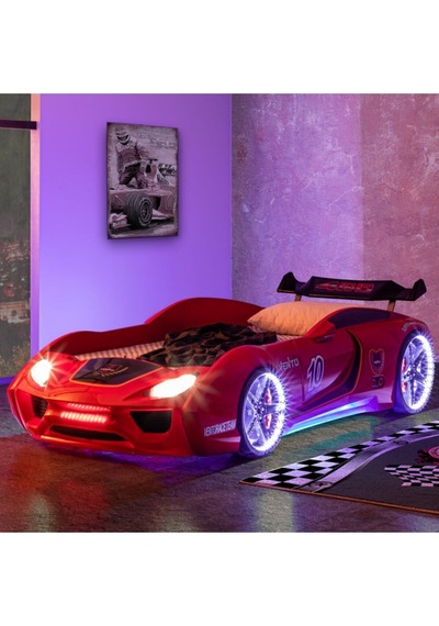Vento Cooper Rüzgarlıklı Full Ledli Arabalı Yatak, Kırmızı
