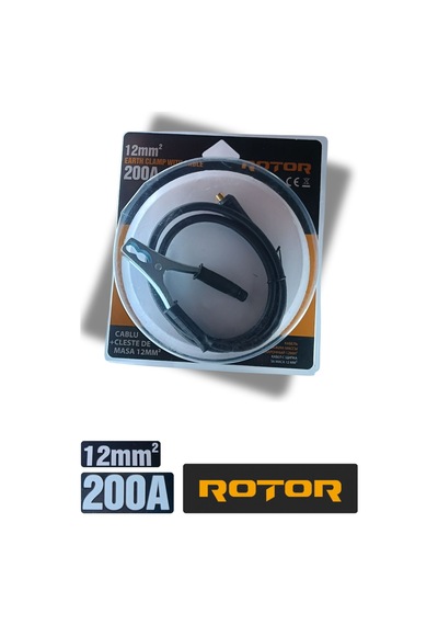 Kablolu Topraklama Kaynak Kelepçesi, Kablo Takım: 12mm2, 200a, 130 Cm