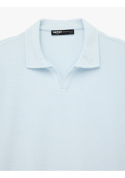 Koton Regular Fit Kısa Kollu Basic Polo Yaka Tişört Mavi 6sam10426mk