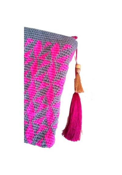 El&Ma El Örgüsü Wayuu Clutch Çanta (32 cm x 20 cm)