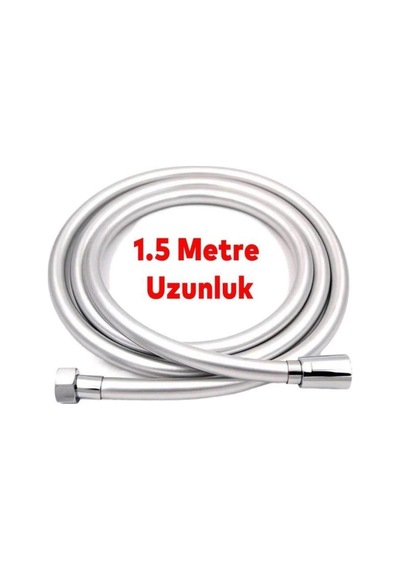 Gümüş Gri Paslanmaz Kopmaz Kaliteli Pvc Duş Hortumu Tüm Duş Setleri Ile Uyumlu 1,5 Metre Gri Pvc-pol Diğer