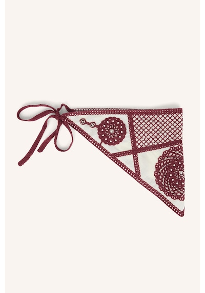 Defacto Kadın Pamuklu Nakışlı Üçgen Bandana I5258ax26wnbr2 Bordo-br2