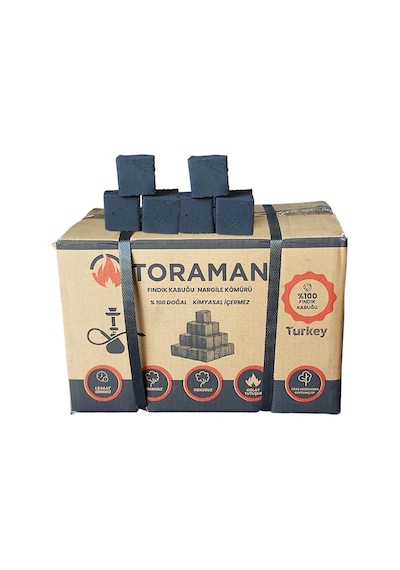 Toraman Ekonomik Paket Nargile Kömürü 5 Kg - Kokusuz, Dumansız, Yüksek Isı