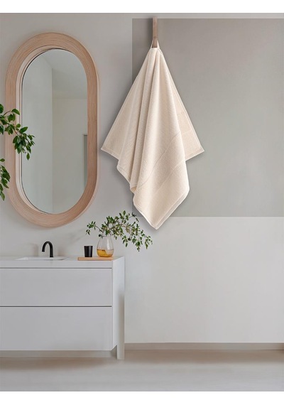 Cotton %100 Banyo Havlusu 50x90 Cm Krem