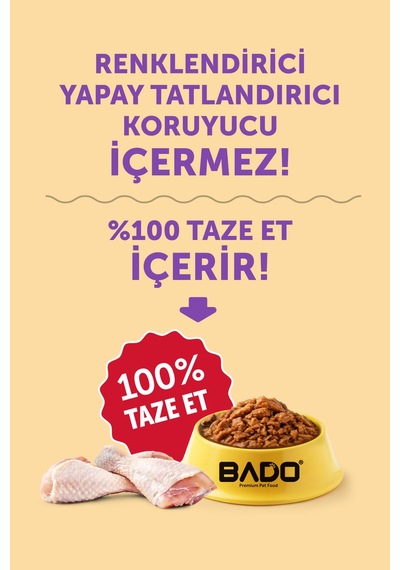Bado Gurme Yaş Yetişkin Kedi Maması Tavuklu 85 Gr 36 Adet