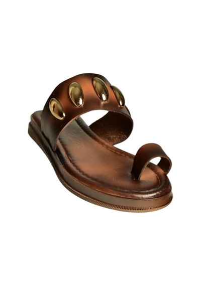 Fox Shoes U390972403 Kahverengi Hakiki Deri Kadın Terlik Kahverengi-hakiki Deri