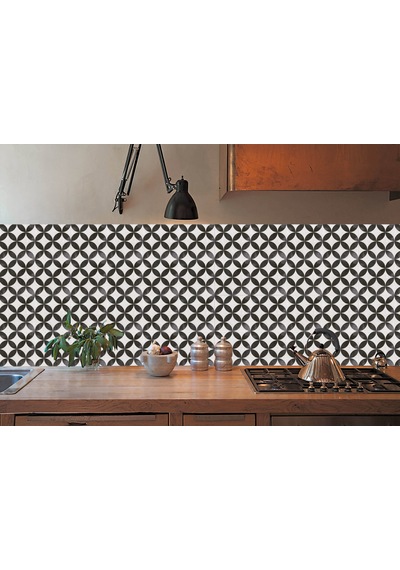 Kendinden Yapışkanlı Fayans Kaplama Pvc Karo Yuvarlak Retro Desen 60x120 Cm 1 Adet 0,72 M2