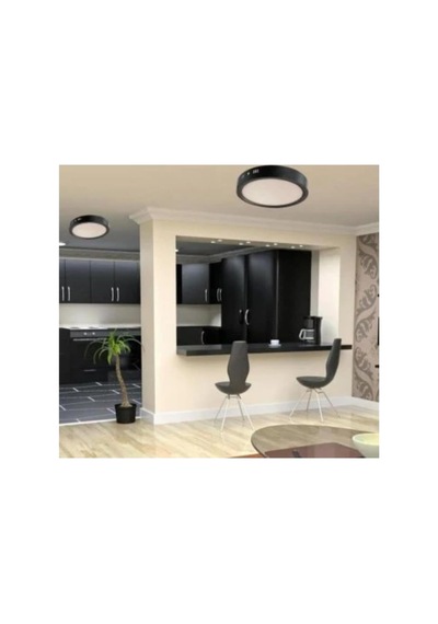 Ayrex Cata Ct-5235 18w Panel Led Armatür Siyah Yuvarlak Sıva Üstü Metal Kasa Günışığı 3200k Diğer