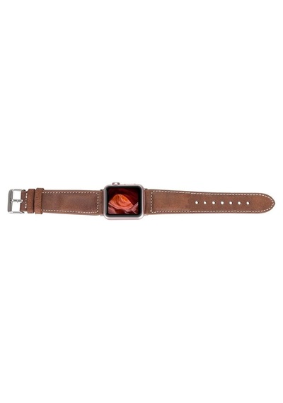 Apple Watch Uyumlu Deri Kordon 42-44-45mm Nm1-as2 Taba Standart