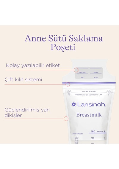 Anne Sütü Saklama Poşeti 50 Adet
