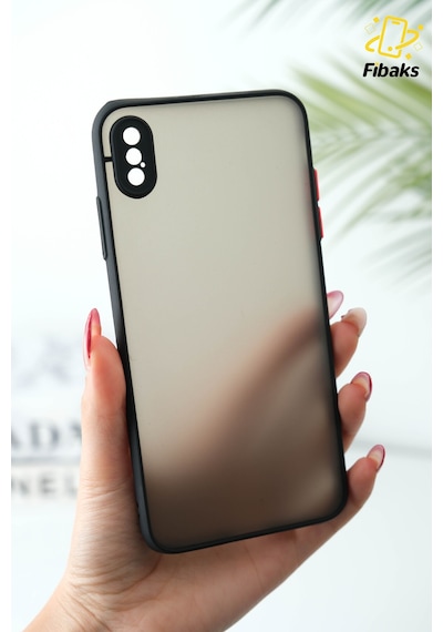 Fibaks iPhone X/xs Uyumlu Kılıf Mat Parmak Izi Yapmaz Kamera Korumalı Renkli Tuşlu Sert Silikon Kapak