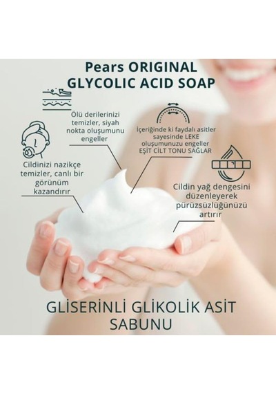 Pears Gliserinli Glikolik Asit Sabun, 120 Gram 3 Paketi 285 ML