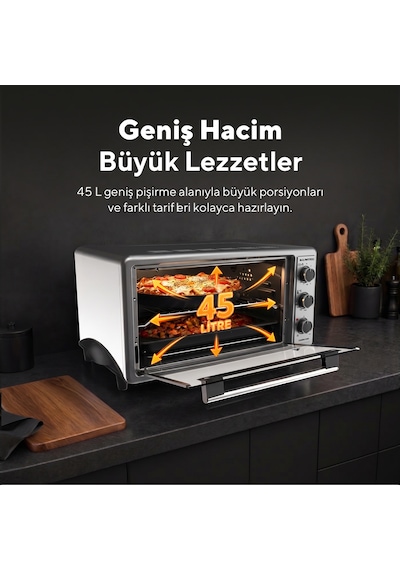 Kumtel LX-3575 45 L Gri Turbo Mini Fırın