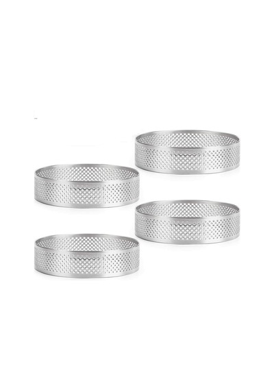 Narkalıp Yuvarlak Delikli Tart Kalıbı 12cm 4 Lü
