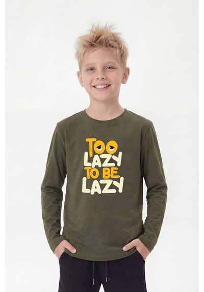 Panios Kids Yuvarlak Yaka Uzun Kollu Baskı Detaylı Erkek Çocuk Sweatshirt Haki Panios Kids Yuvarlak Yaka Uzun Kollu Baskı Detaylı Erkek Çocuk Sweatshirt Haki