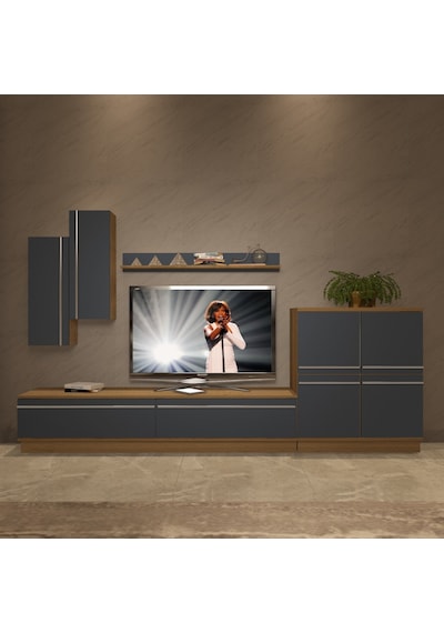 Decoraktiv Eko 6b Mdf Std Tv Ünitesi Tv Sehpası Pera - Antrasit