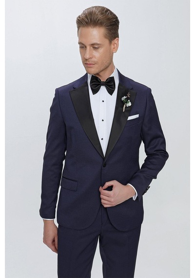 Efor Black 062 Slim Fit Çıkarılabilir Saten Yaka Lacivert Damatlık Smokin Takım Lacivert Efor Black 062 Slim Fit Çıkarılabilir Saten Yaka Lacivert Damatlık Smokin Takım Lacivert