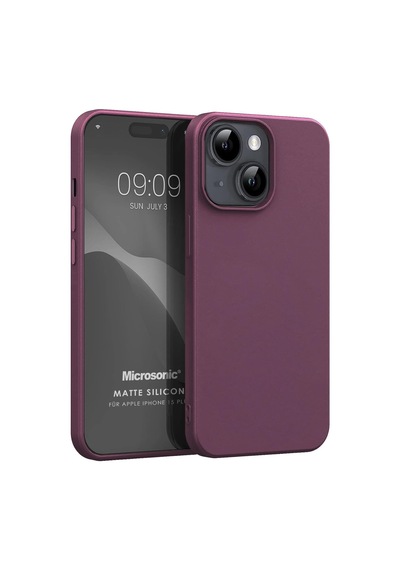 Kılıf Matte Silicone Apple iPhone 15 Plus İçin Mor Apple iPhone 15 Plus İle Uyumlu Kılıf - Mor