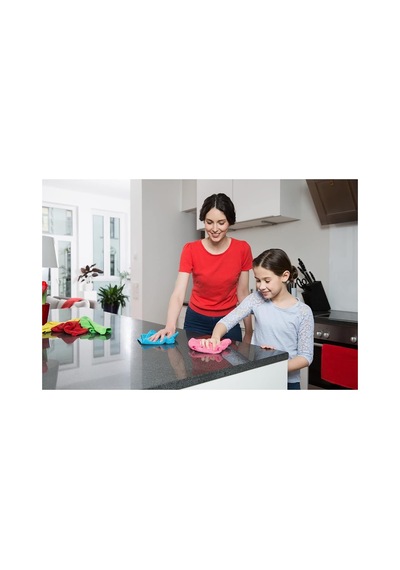 Lexroo 151502 Colors Mikrofiber Bez 4'lü Paket, 30x30 Çok Renkli