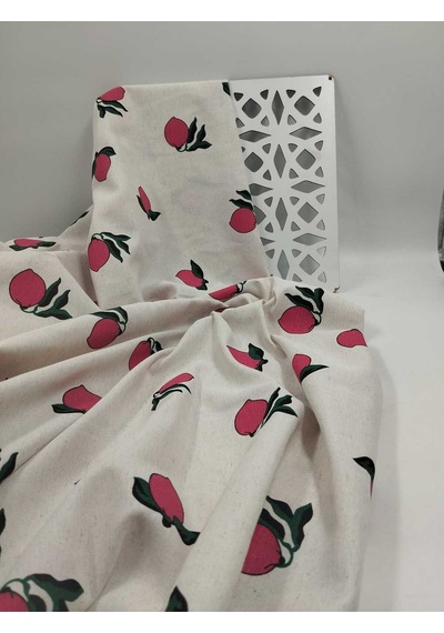 Desenli Keten Poplin Kumaş