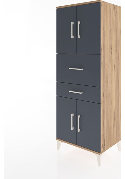 Hyperion Dolap 3 Raflı 2 Çekmeceli 4 Kapaklı 60x44x163 Çam-an... Çam